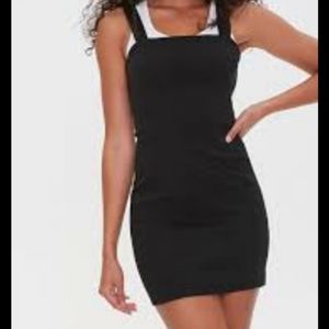 Black Denim Overall Dress